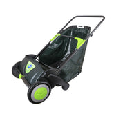 21 Inch Push Lawn Sweeper Garden Sweeper Leaf  Grass Catcher Adjustable Height